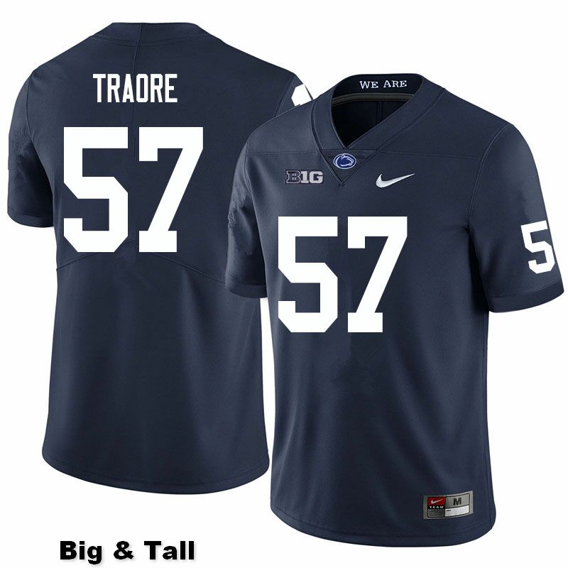 NCAA Nike Men's Penn State Nittany Lions Ibrahim Traore #57 College Football Authentic Big & Tall Navy Stitched Jersey AIP6298DP